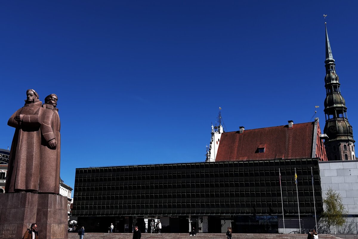 The Latvian Riflemen Monument and the Museum of the Occupation of Latvia, Riga.