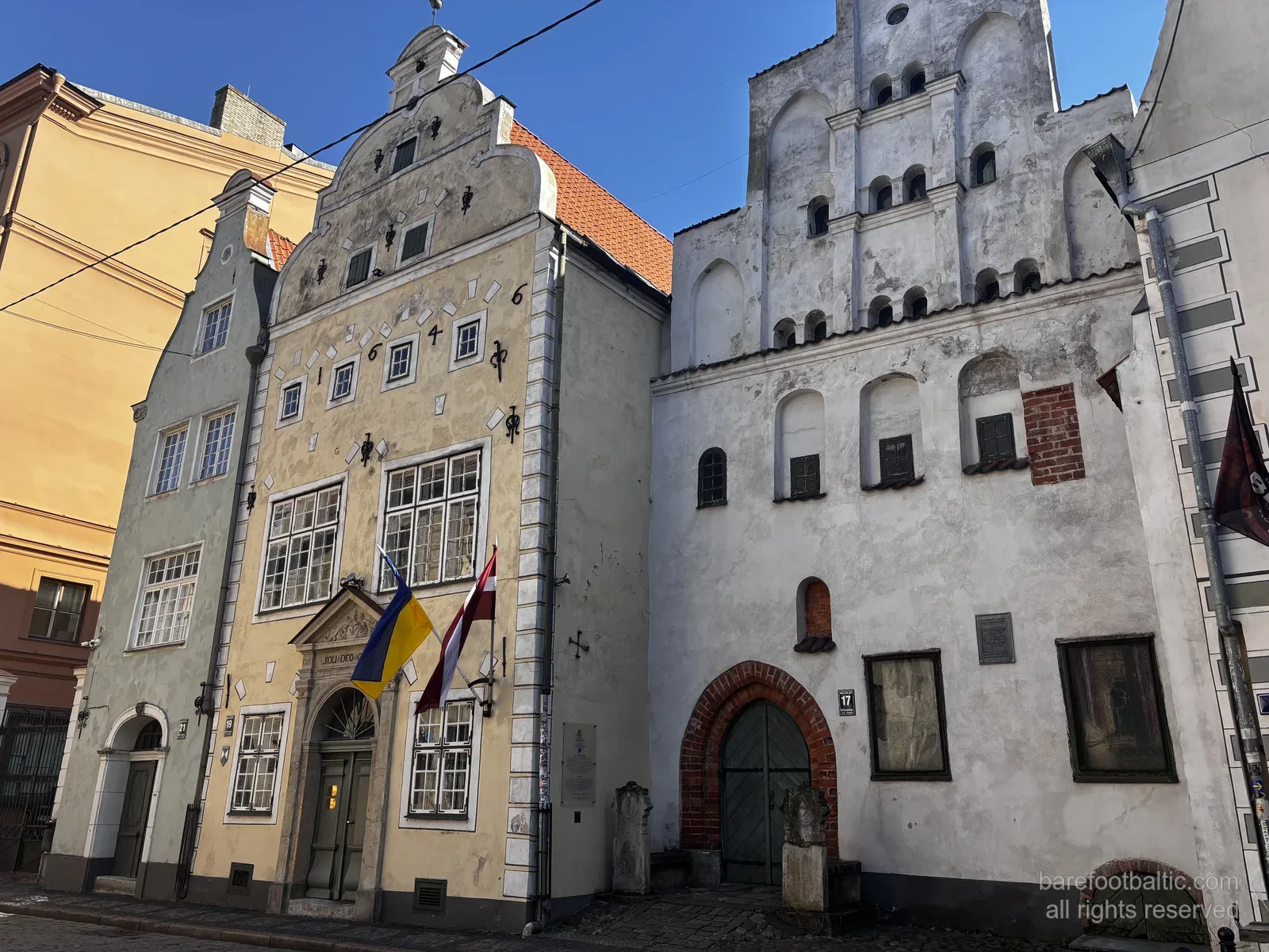 The Three Brothers houses on Mazā Pils iela 17, 19, and 21, Riga Old Town, Latvia