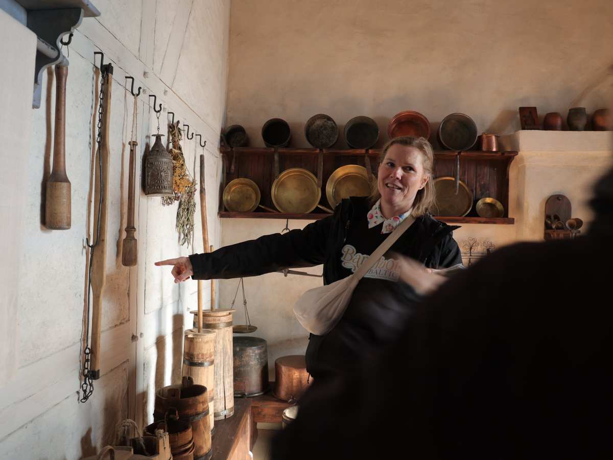 Daiga explaining at Bauska Castle