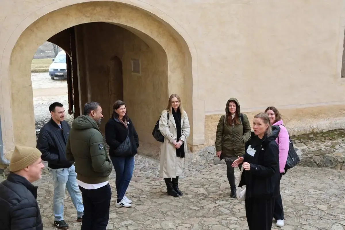 Guests exploring the palace gardens