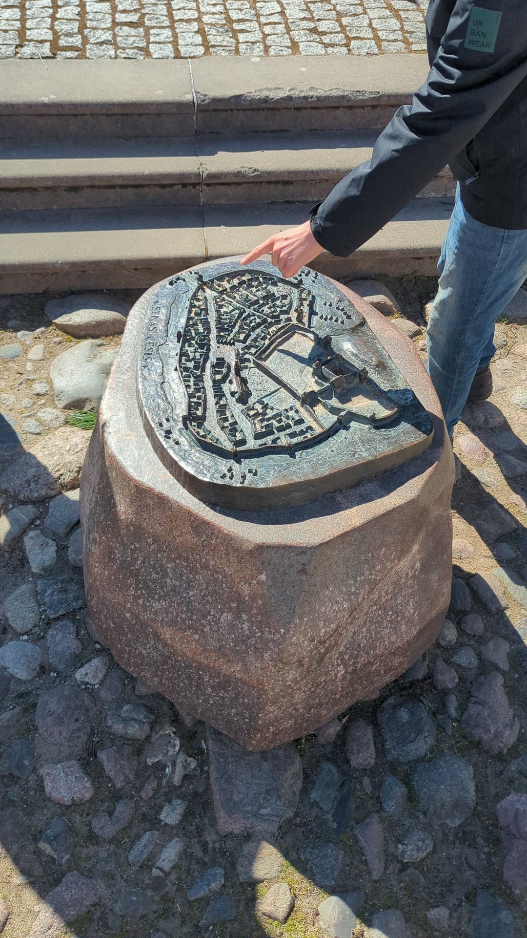 Old Town Bronze Map Relief in Cēsis