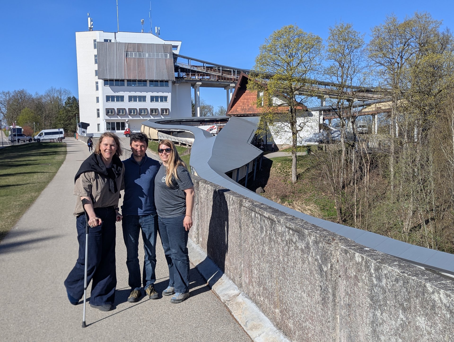 Tour group at the Sigulda Olympic bobsled and luge track