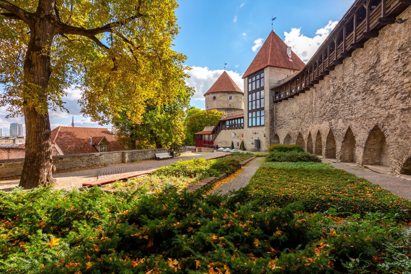 City Wall Garden Tower Autumn in Tallinn
