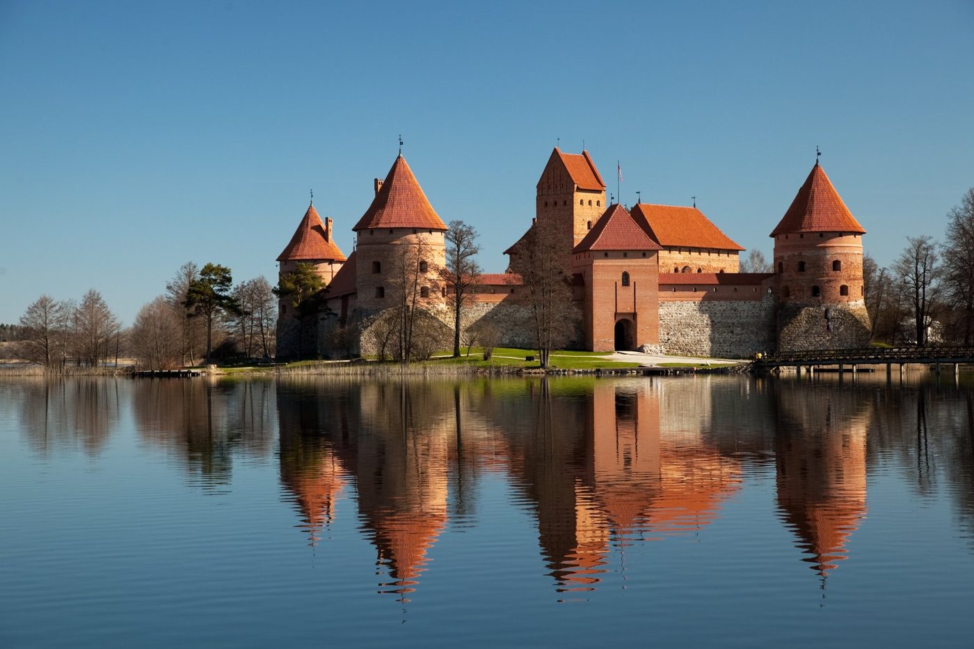 Island Castle Lake Reflection in Trakai
