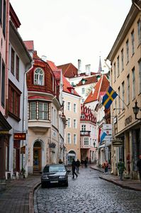 Old Town Cobblestone Street Flags in Tallinn