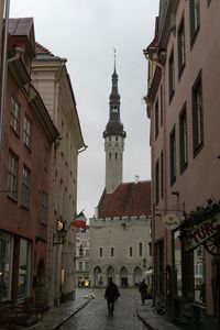 Urban Street Buildings Both Sides in Tallinn