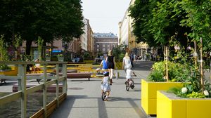 City Street Cycling Sunny Trees X in Helsinki