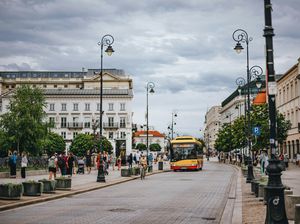 Old Town Bus Street in Warsaw